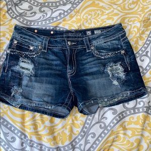 Miss Me Shorts w/ Floral Print Pockets